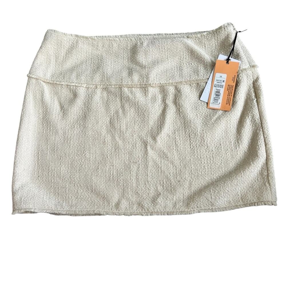 NWT Women's Boucle Frayed Edge Mini Skirt - Future Collective T™ SIZE 16